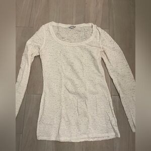 Elegant Cream Lace Long Sleeve Top